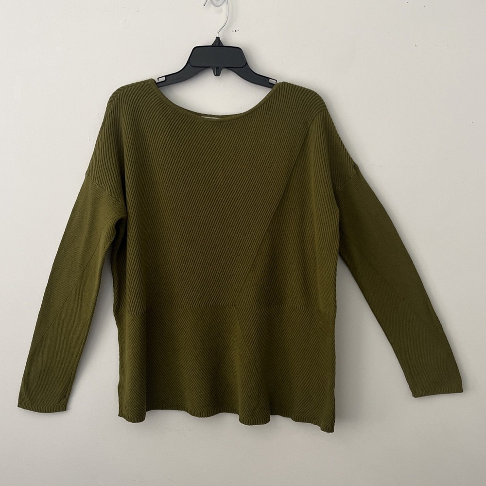 J Jill Juno Boat Neck Pullover Sweater Large Vine Cottagecore Earthy Minimalist